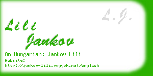 lili jankov business card